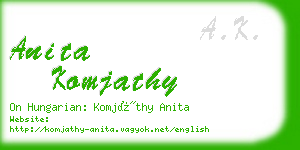 anita komjathy business card